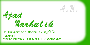 ajad marhulik business card